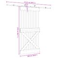 vidaXL Posuvné dvere NARVIK Prírodná a čierna 100 x 210 cm (213,5 cm)