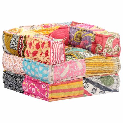 vidaXL Modulárna taburetka, patchwork, látka