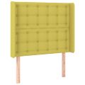 vidaXL Čelo postele s LED zelené 93x16x118/128 cm látka