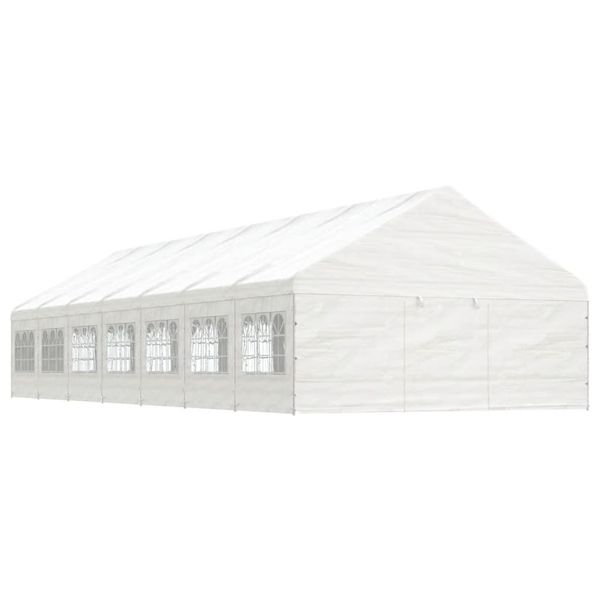 vidaXL Altánok so strechou, biely 15,61x5,88x3,75 m, polyetylén