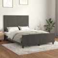 vidaXL Posteľ bez matraca tmavosivá 140x200 cm zamat