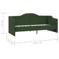 vidaXL Pohovka s USB tmavozelená látková 90x200 cm