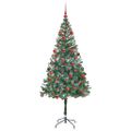 vidaXL Umelý vianočný stromček s 300 LED-i Zelená 180 cm PVC a oceľ