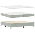 vidaXL Posteľ s pružinovým rámom Svetlosivá 200 x 200 cm Zamat