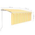 vidaXL Automatická markíza tienidlo&LED&senzor vetra 3x2,5m žlto-biela
