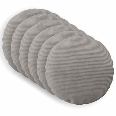 vidaXL Poťah na podložku 6 pcs HEERLEN Svetlosivá Ø 30 cm manšestr