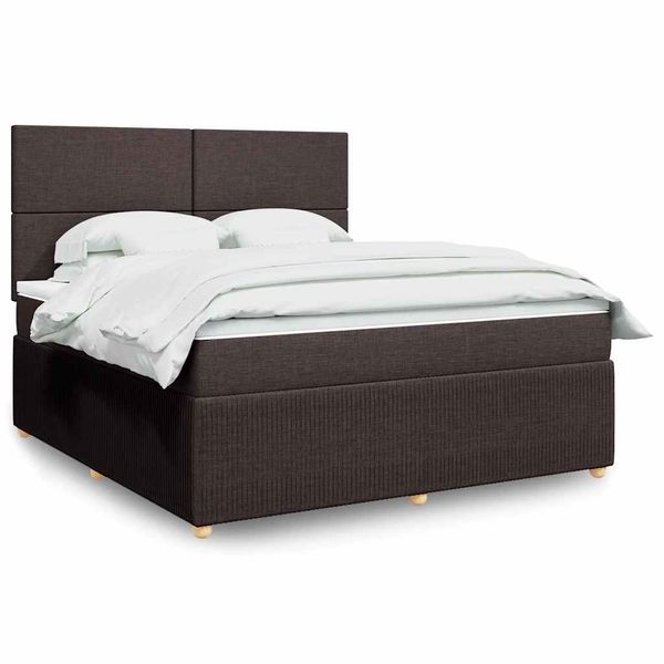 vidaXL Boxspring posteľ s matracom tmavohnedá 180x200 cm látka