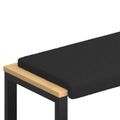 vidaXL Vankúš na lavičku Sherpa látka Čierna Hĺbka 35 cm
