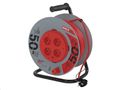 Prodlužovací kabel EMOS P19450P na bubne 50 m / 4 zásuvky / červený / PVC / 230 V / 1,5 mm2