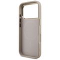 Puzdro Guess Case Magsafe 4G PU Leather s trojuholníkovým logom a zlatým kovovým rámom fotoaparátu pre iPhone 17 Pro ružové