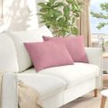 vidaXL Vankúše na pohovku 2 pcs Ružová 60 x 40 cm Kordúrová tkanina