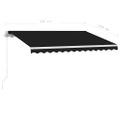 vidaXL Ručne zaťahovacia markíza s LED antracitová 350x250 cm