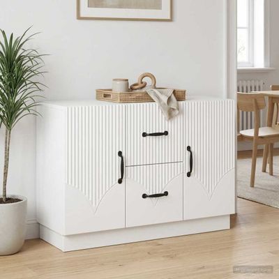 vidaXL Servírovacia skriňa Biela 89 x 34,5 x 57 cm Kompozitné drevo