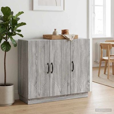 vidaXL Servírovacia skriňa Sivá sonoma 89 x 34,5 x 77 cm