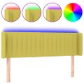 vidaXL Čelo postele s LED zelené 147x16x78/88 cm látka