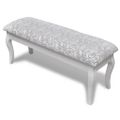 Čalúnená lavica k toaletnému stolíku, 2-miestna, biela 110 cm