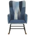 vidaXL Hojdacie kreslo modrá denim patchwork plátno