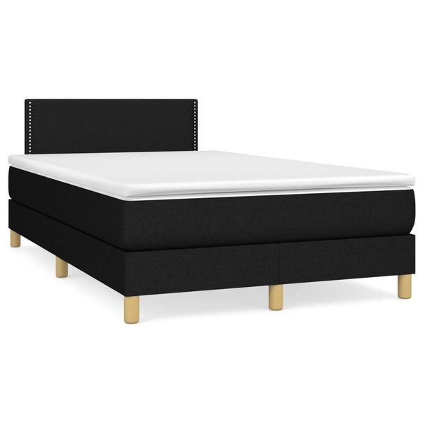 vidaXL Boxspring posteľ s matracom čierna 120x190 cm látka