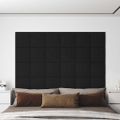 vidaXL Nástenné panely 12 ks čierne 30x30 cm látkové 1,08 m²