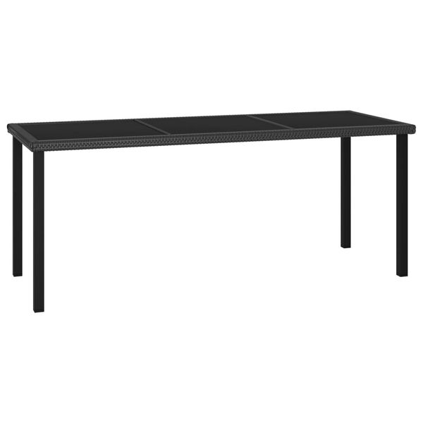 vidaXL Záhradný jedálenský stôl čierny 180x70x73 cm polyratanový