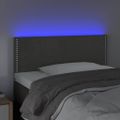 vidaXL Čelo postele s LED tmavosivé 100x5x78/88 cm zamat