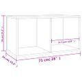 vidaXL Úložný box na vinyly, betónovo sivý 71x34x36cm kompozitné drevo