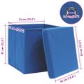 vidaXL Úložné boxy s vekom 10 ks, modré 32x32x32 cm, látka