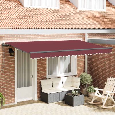 vidaXL Zatemniteľná markíza Vínovo červená 400 x 200 cm látka