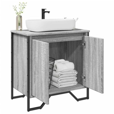 vidaXL Skrinka na umývadlo sivá sonoma 60x35x60 cm kompozitné drevo
