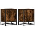 vidaXL Nočné stolíky 2 ks dymový dub 40x31x50 cm kompozitné drevo+kov