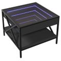 vidaXL Konferenčný stolík s nekonečnými LED čierny 50x50x38 cm