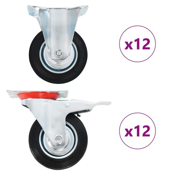 vidaXL Otočné kolieska 24 ks 100 mm