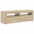 vidaXL TV skrinka s LED svetlami dub sonoma 120x35x40 cm