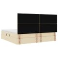 vidaXL Postel s úložným prostorem a matrací Krémová 200 x 200 cm látka