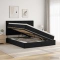 vidaXL LED úložná posteľ s matracom Čierna 140 x 190 cm Zamat