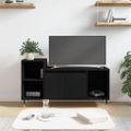 vidaXL TV skrinka čierna 100x35x55 cm spracované drevo