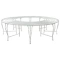 vidaXL Stromová lavička 8-Počet miest Ø 160 x 44 cm Oceľ Antická biela