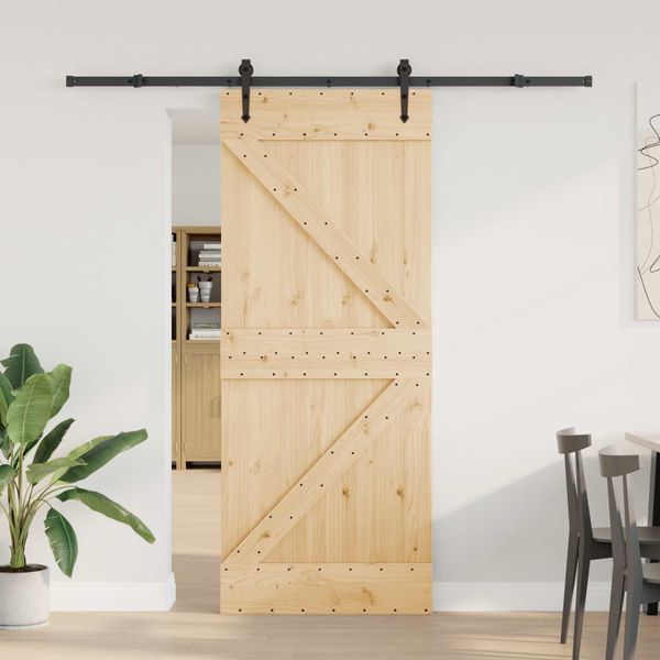 vidaXL Posuvné dvere NARVIK Prírodná a čierna 85 x 210 cm (213,5 cm)