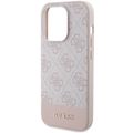Puzdro Guess pre iPhone 15 Pro 6,1" GUHCP15LG4GLPI ružové HC PC/TPU 4G PU BOTTOM STRIPE