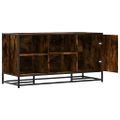 vidaXL Lavica na topánky dymový dub 100x40x53,5cm kompozitné drevo+kov