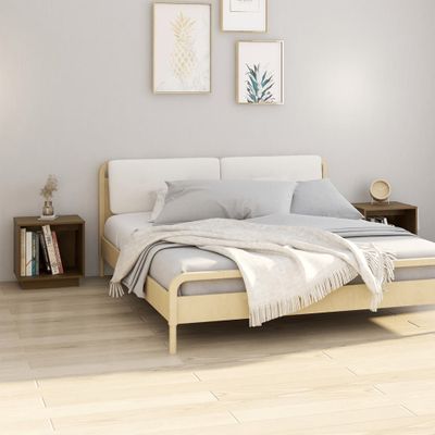 vidaXL Nočné stolíky 2 ks medovo-hnedé 40x30x40 cm borovicové drevo