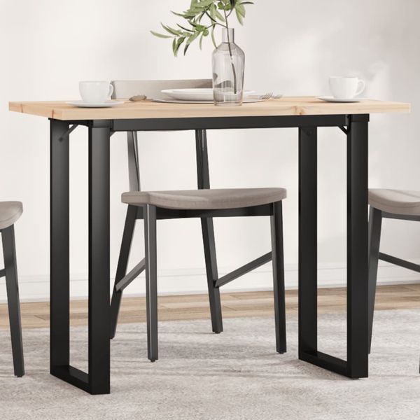 vidaXL Jedálenský stolík v tvare O 100x50x75,5 cm borovica a oceľ
