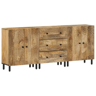 vidaXL Bočné skrinky 3 ks 60x33x75 cm masívne mangovníkové drevo