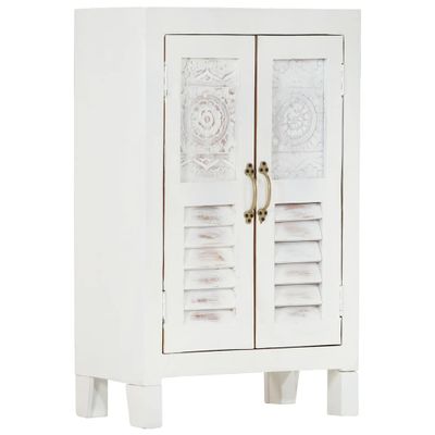 vidaXL Komoda biela 55x30x90 cm masívne akáciové drevo