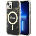 Guess puzdro na iPhone 14 6,1" GUHMP14SHTMRSK čierne tvrdé puzdro Magsafe IML Golden Marble
