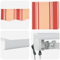 vidaXL Sklopná markíza Žltá a oranžová 350 x 250 x 165 cm Textil a kov