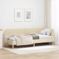 vidaXL Rohový rám postele Krémová 80 x 200 cm látka