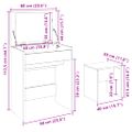 vidaXL Toaletný stolík a stolička dymový dub 60x40x113,5 cm