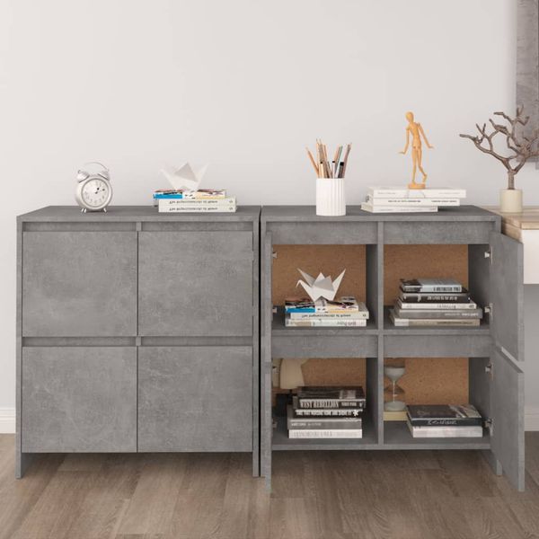 vidaXL Komody 2 ks betónové sivé 70x41x75 cm drevotrieska