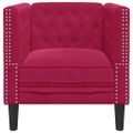 vidaXL Pohovka Chesterfield vínovo-červená zamat